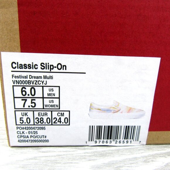 Vans Classic Slip On Festival Dream Shoes Womens Size 7.5 NEW - Picture 12 of 12